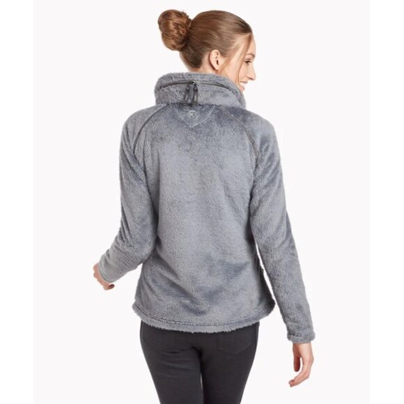 Kuhl Womens Flight Pullover Snap Front Hooded Fleece Jacket Flint Gray Size XS - Picture 2 of 9